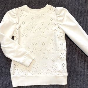 Zara girl embroidered off white sweatshirt